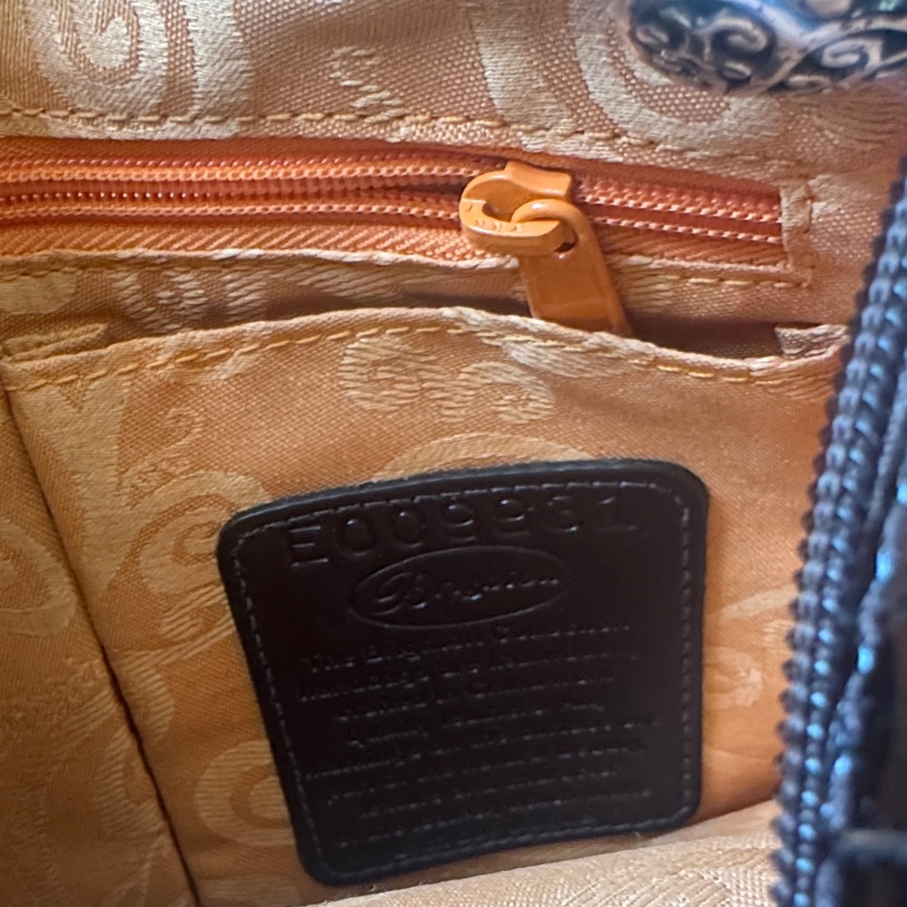 Brighton Black Croc-Embossed Patent Shoulder Bag with Heart Charm - Picture 2 of 5